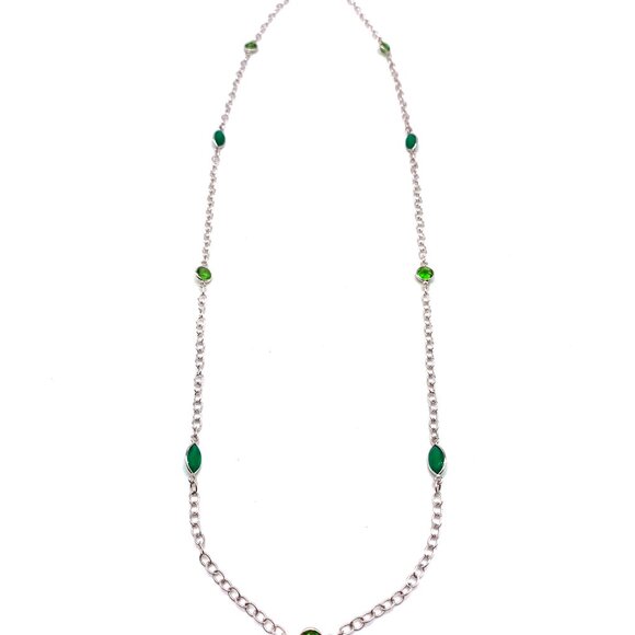 Nicky Butler Green Chalcedony & Quartz 30" Gem Station Necklace Sterling Silver - Picture 4 of 8